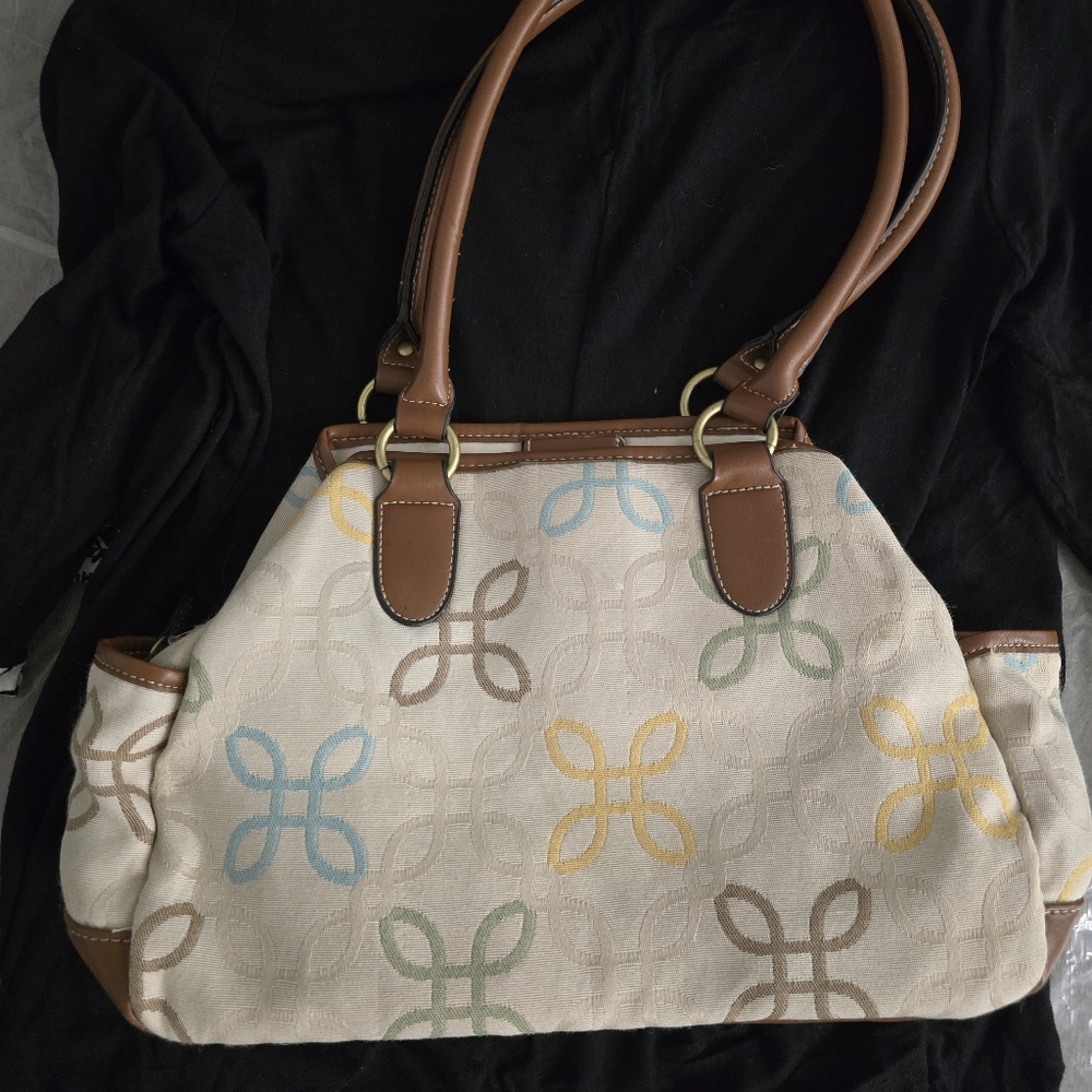 Cream and colorful Colored purse